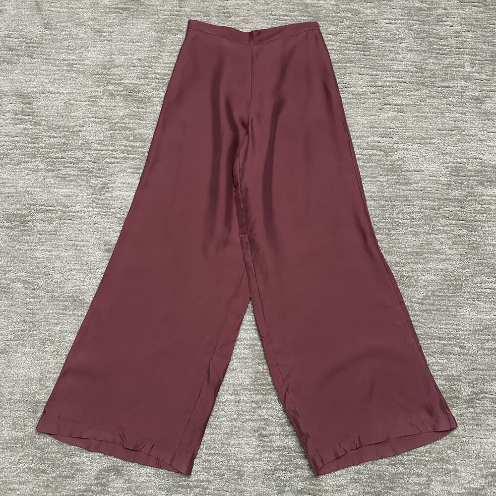 Athleta Calm Cool Pant Womens Small Purple Wide Leg Lightweight Lounge Travel - Picture 1 of 16